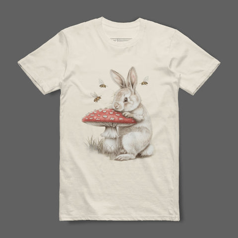 Adorable Bunny with Mushroom Graphic T-Shirt