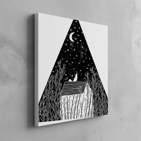 Quadro canvas Moon Black