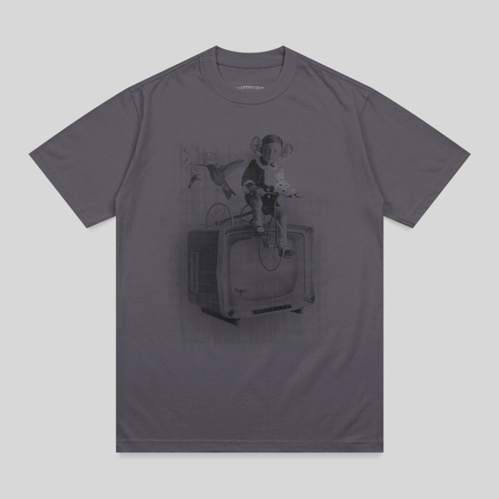 Child bicycle television hummingbird vintage graphic print product type