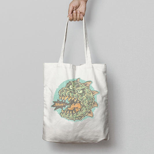 Retro Monster Graphic Tote Bag with Unique Design