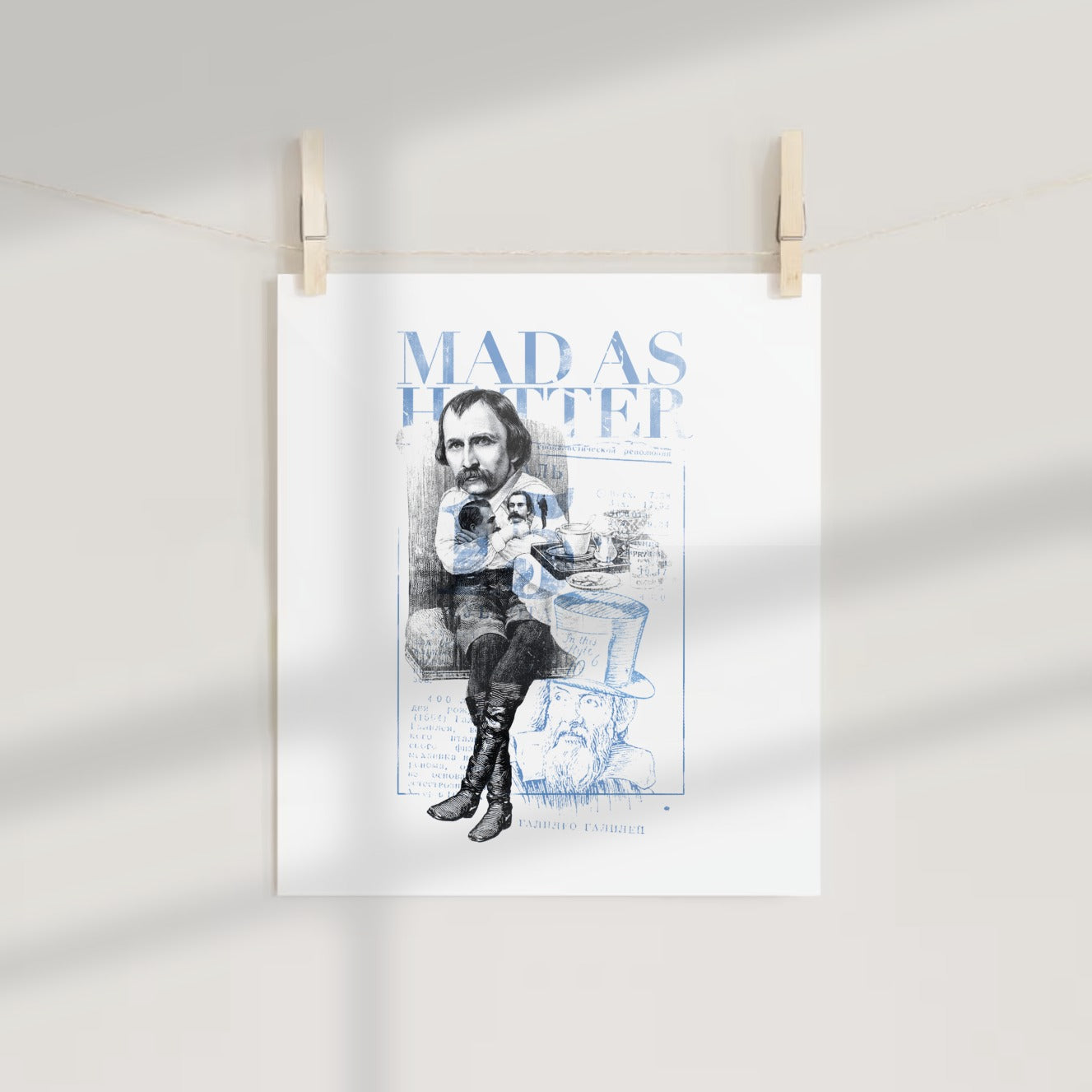 MAD AS HATTER Artistic Illustration Poster Print