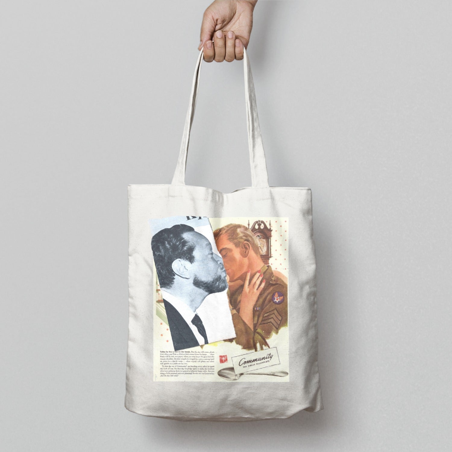 Vintage Style Art Print Canvas Tote Bag