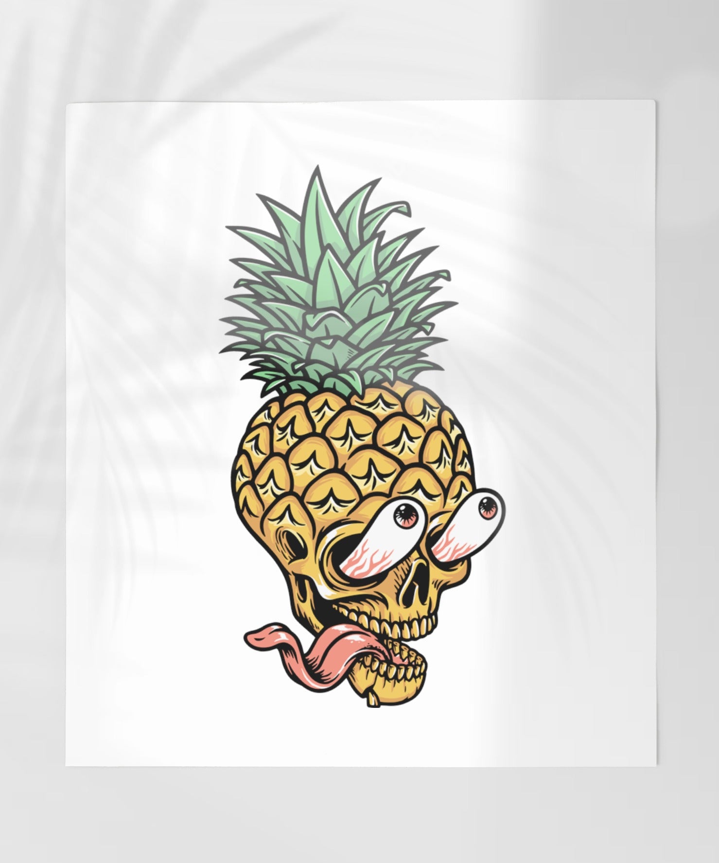 Quirky Pineapple Skull with Eyes Artwork Print