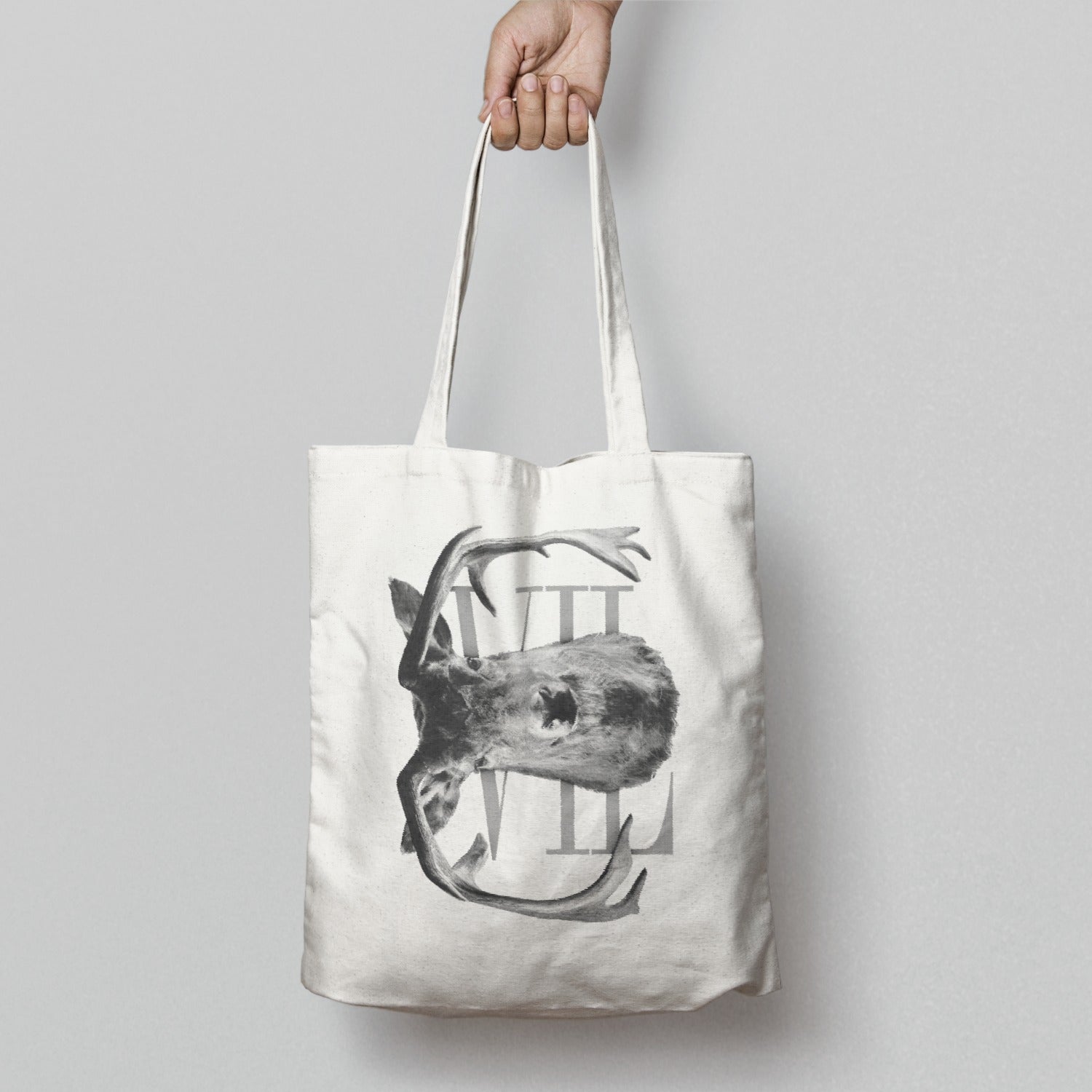 Deer Antler Print Tote Bag Minimalist Shopper Accessory