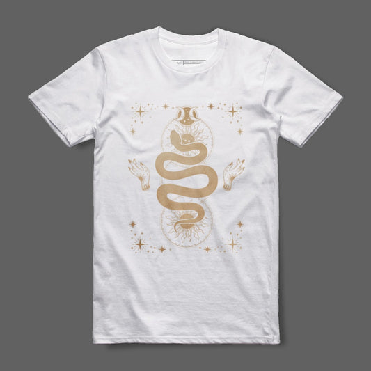 Mystic Gold Snake and Hands Graphic Tee