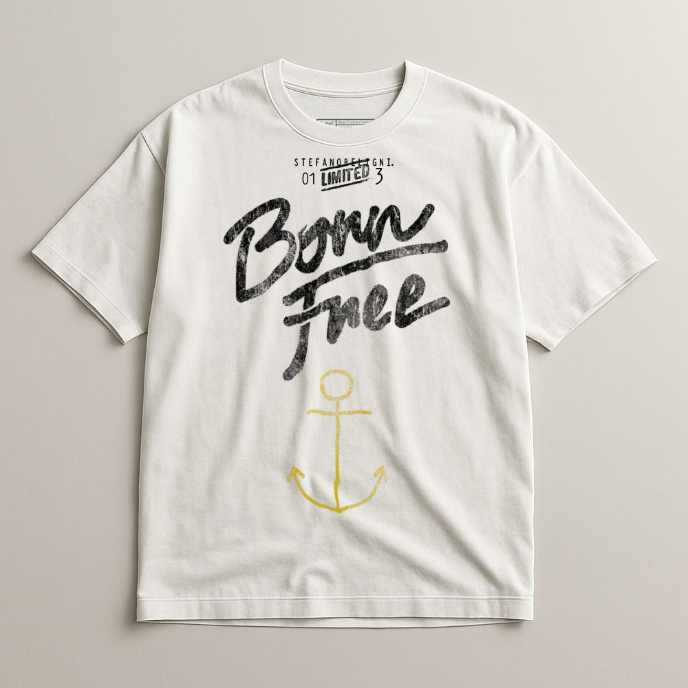 Born Free Graphic Tee with Anchor Design Shirt
