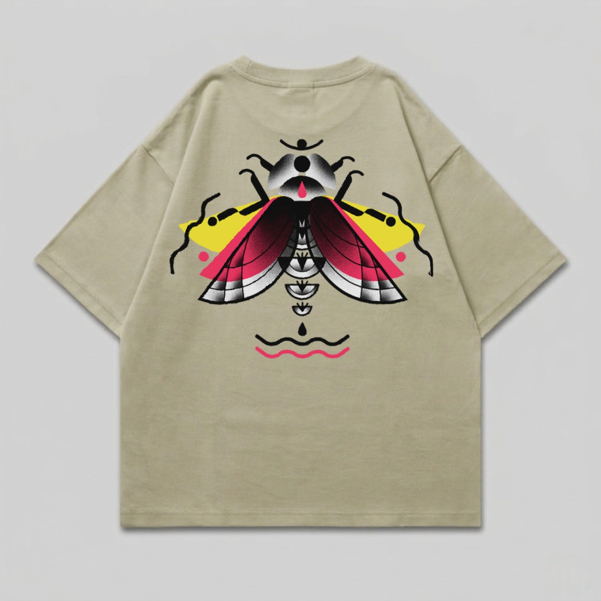 Stylized Moth Back Graphic T-shirt Unique Artwork product type