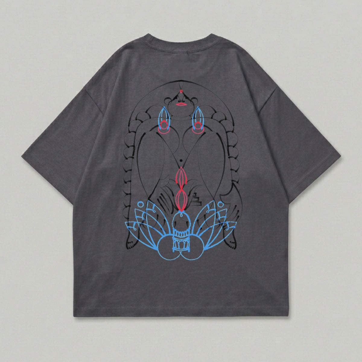 Charcoal Abstract Symmetrical Graphic Art T Shirt product type
T-shirt, Graphic Tee, Abstract Art, Charcoal Shirt, Unisex Tee, Streetwear, Unique Design, Back Print, Oversized Fit, Artistic Top, Lotus Design, Spiritual Wear, Symmetrical Print, Crewneck Shirt, Dark Gray, Casual Fashion, Modern Graphic, Statement Piece, Short Sleeve, Aesthetic Clothing