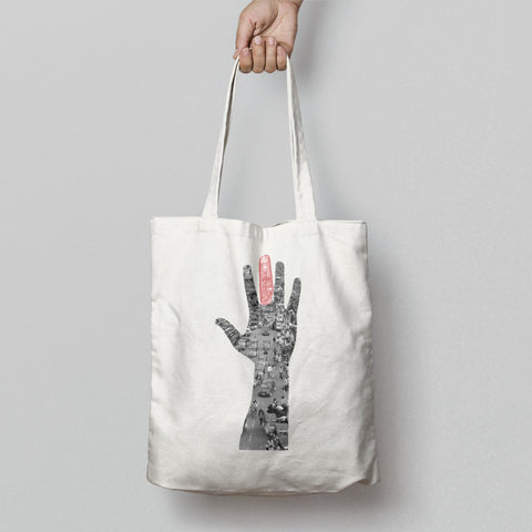 Unique Urban Handprint Design Tote Bag Shopping Accessory