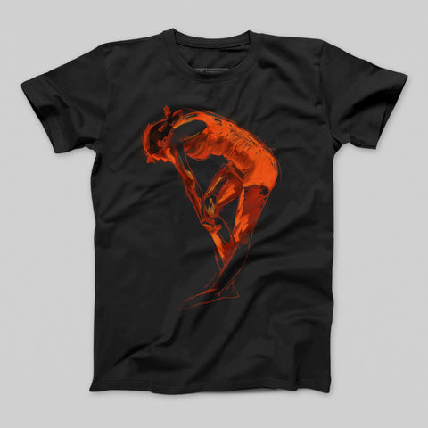 Abstract Red Figure Graphic Design T-Shirt