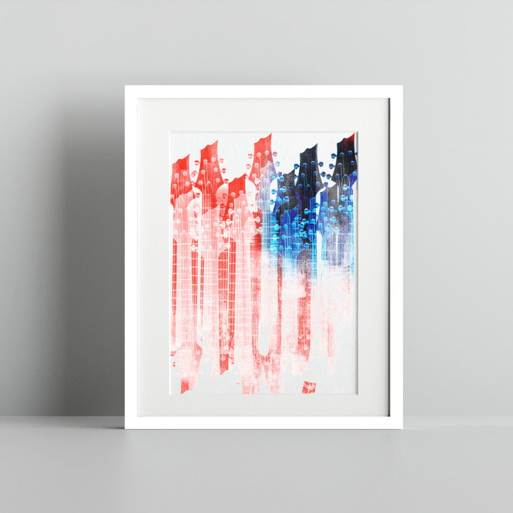Vibrant Abstract Colorful Vertical Lines Art Print