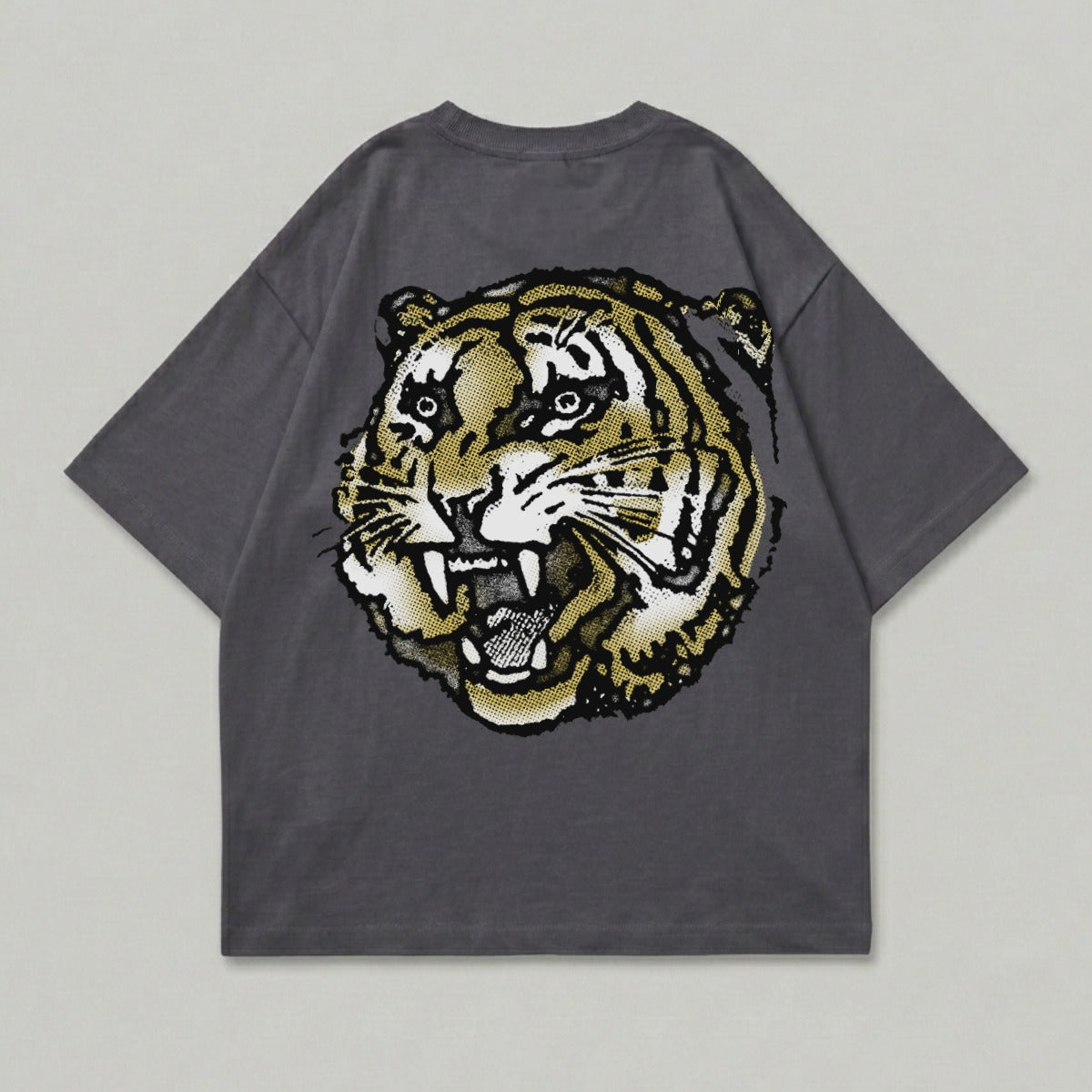 Bold Tiger Face Graphic Print Dark Grey Garment product type