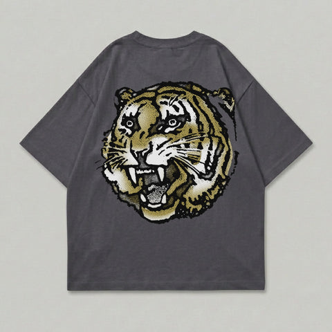 Bold Tiger Face Graphic Print Dark Grey Garment product type