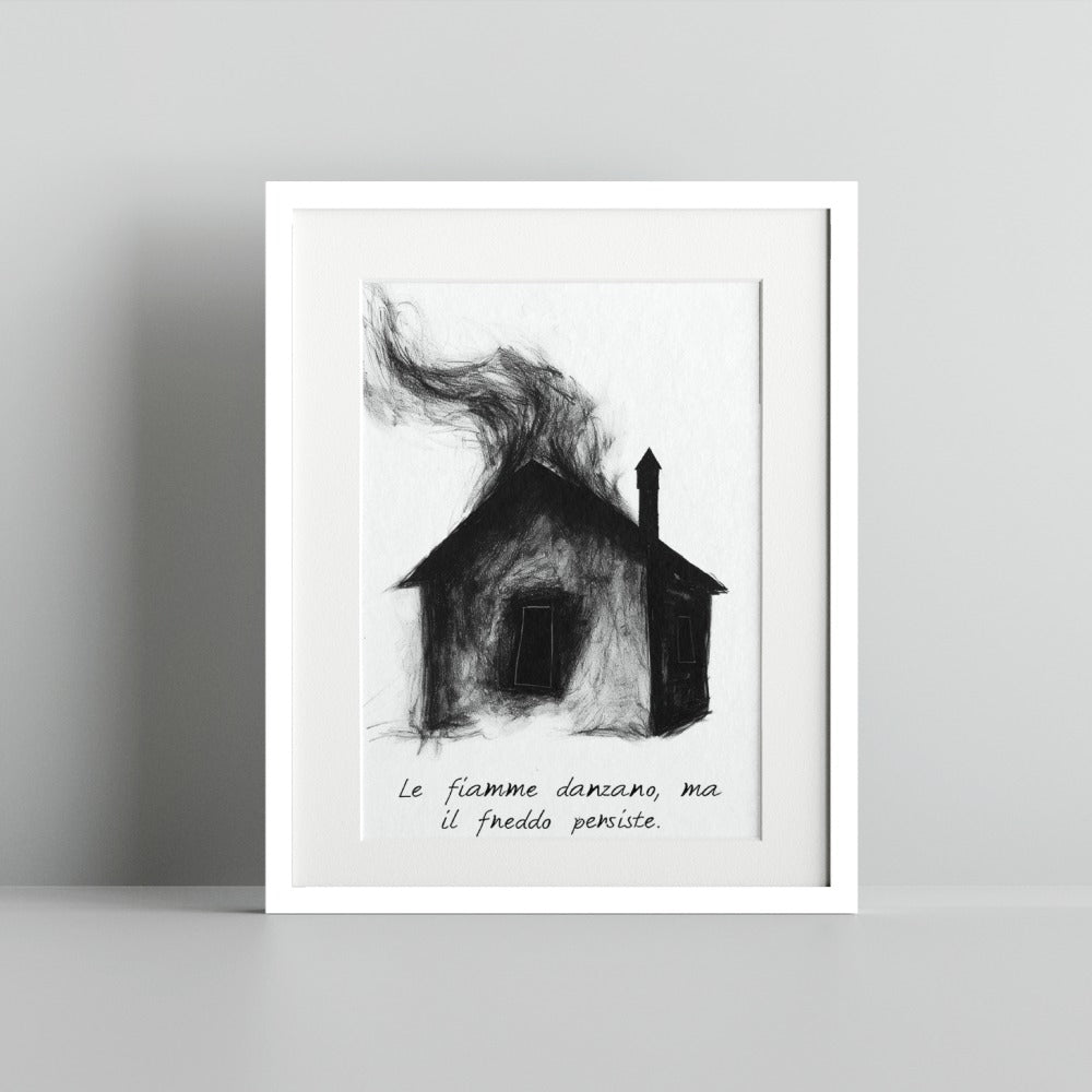 Le fiamme danzano ma il freddo persiste Art Print