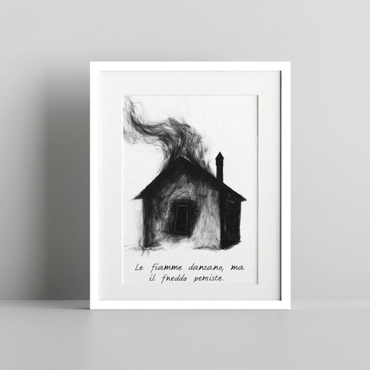 Le fiamme danzano ma il freddo persiste Art Print