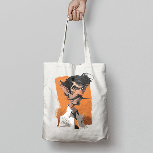 Whimsical Character Print Reusable Shopping Tote Bag