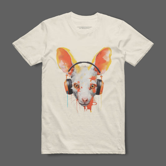 Unique Animal Wearing Headphones Graphic T-shirt