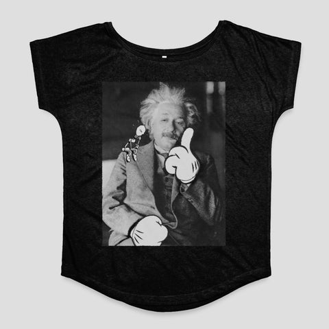 Einstein Cartoon Hands Fun Graphic Women's T-Shirt