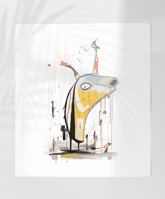 Abstract Surreal Animal with Smokestacks Art Print