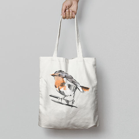 Hand-Drawn Bird Illustration Tote Bag Product