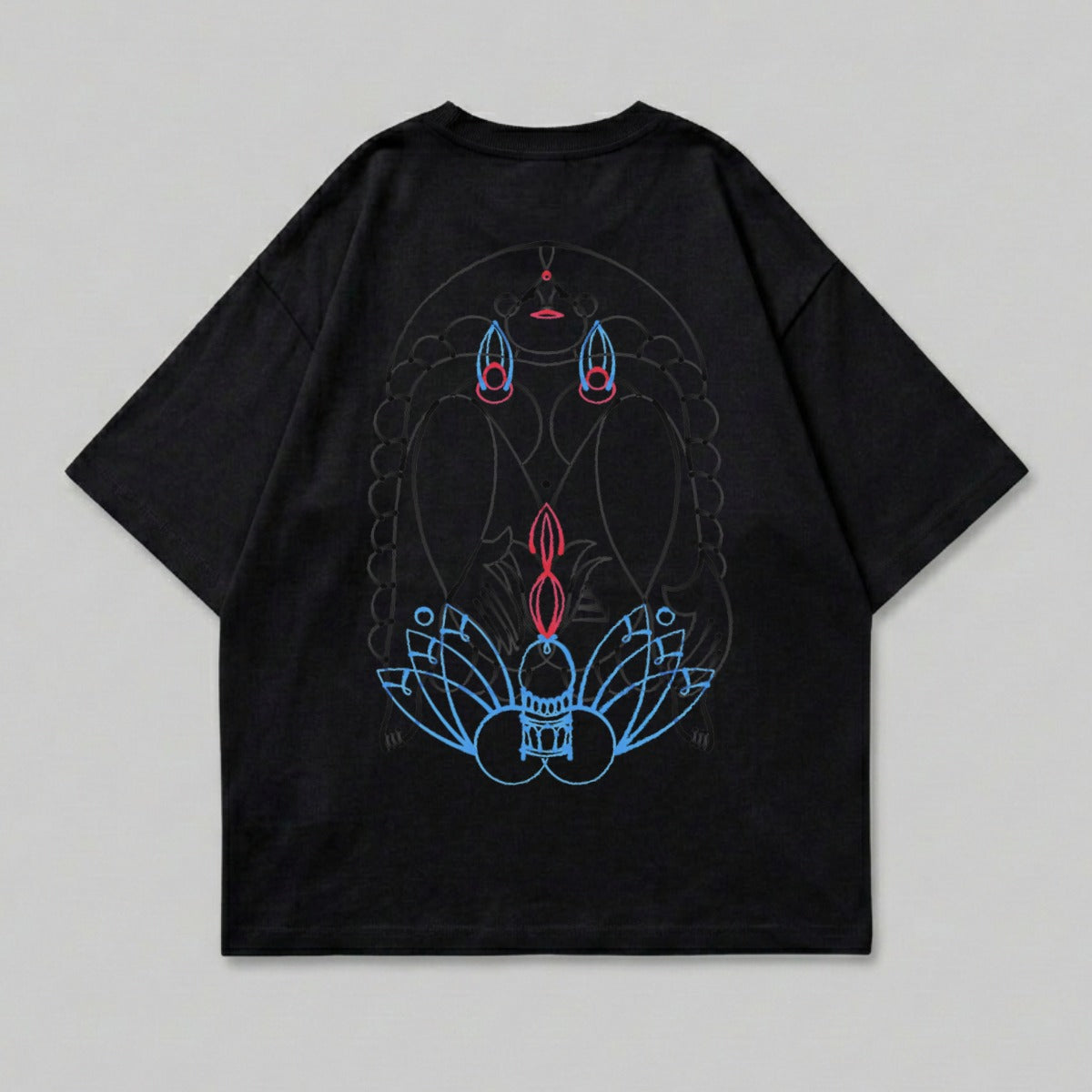 Black Tee Neon Outline Spiritual Lotus Back Design product type
Black T-Shirt
Graphic Tee
Back Print Shirt
Oversized T-Shirt
Relaxed Fit
Spiritual Design
Mystic Print
Lotus Flower
Abstract Art
Neon Colors
Red Blue Print
Unique Graphic
Streetwear Top
Fashion T-Shirt
Unisex Apparel
Casual Shirt
Deity Graphic
Artistic Tee
Outline Print
Crew Neck