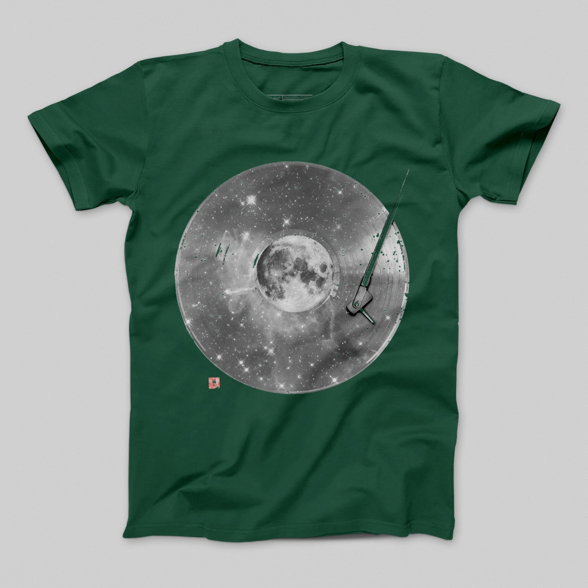 Vinyl Record Playing the Moon Graphic T-Shirt