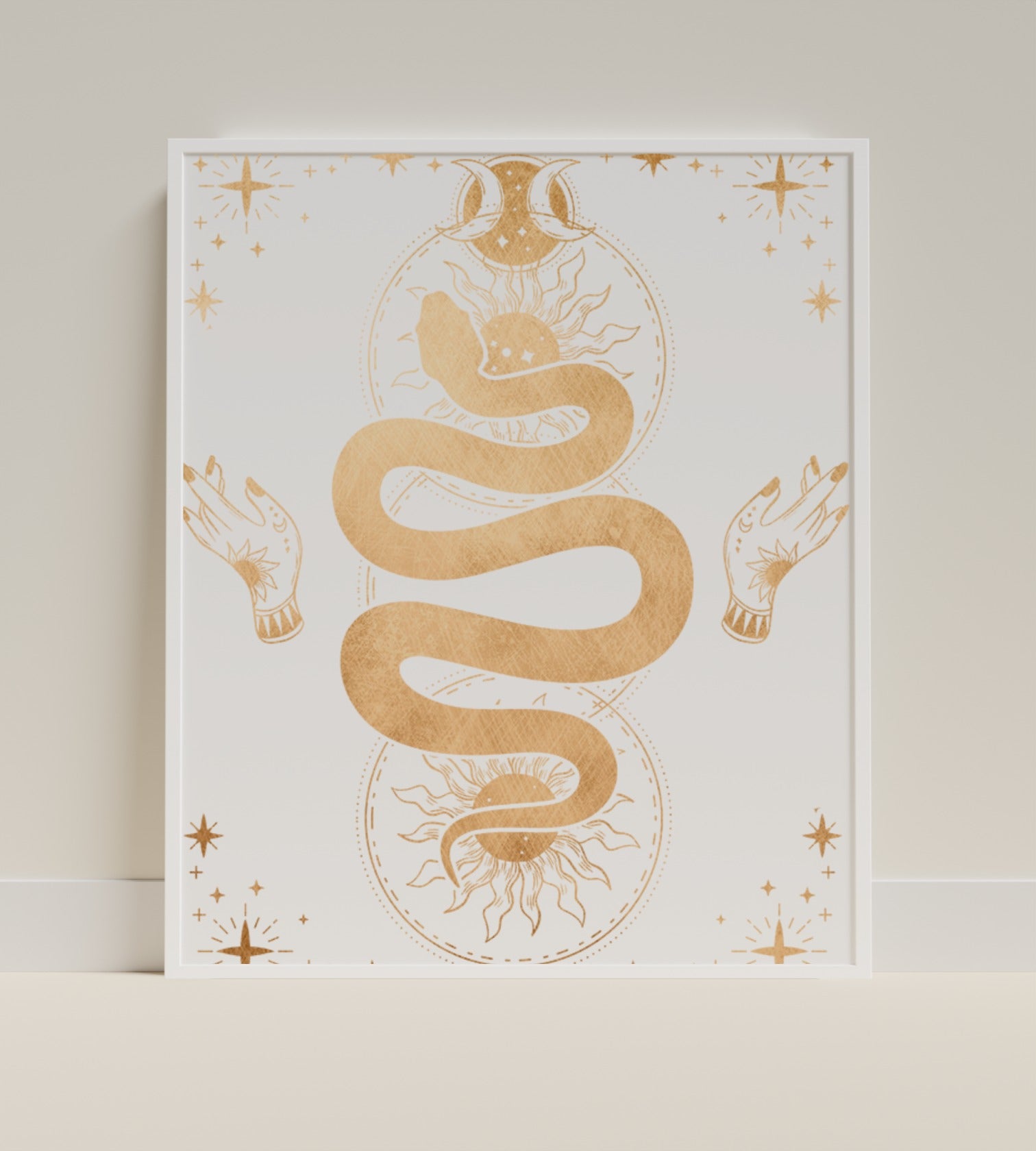 Mystical Snake and Hands Wall Art Decor Poster Print