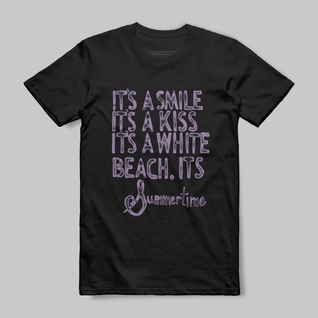 Summertime Smile Kiss White Beach Graphic T-Shirt