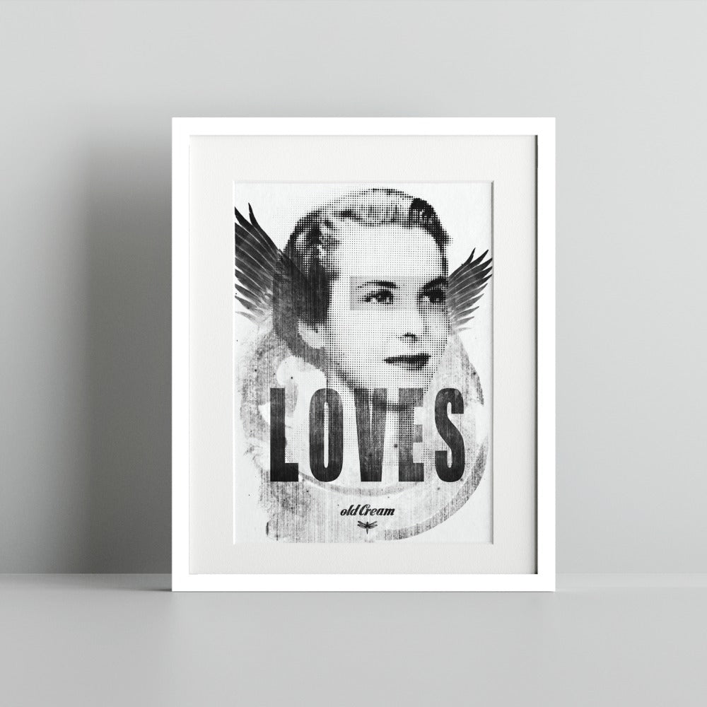 Vintage Style Loves Artwork Portrait with Wings Poster
