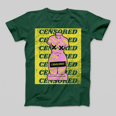 Censored Graphic Print T-Shirt with Bold Colors