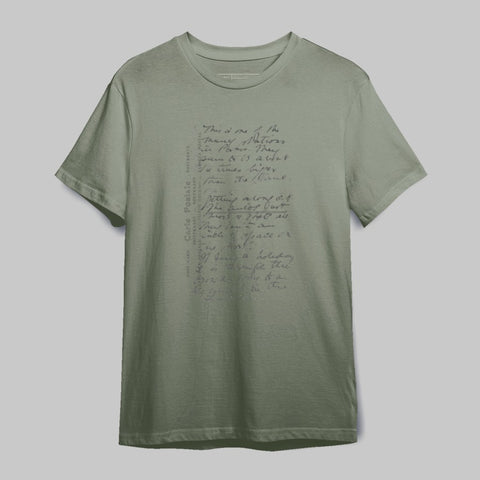 Unique Graphic T-Shirt Design with Handwritten Text