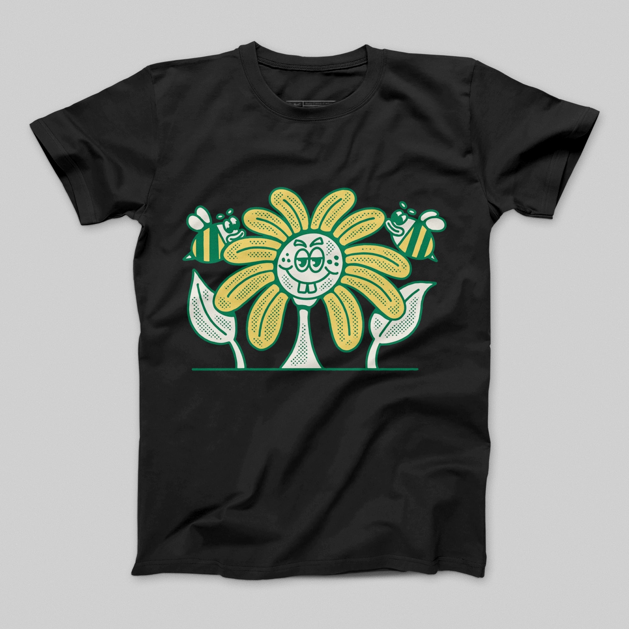 Happy Sunflower and Bees Graphic Tee Shirt