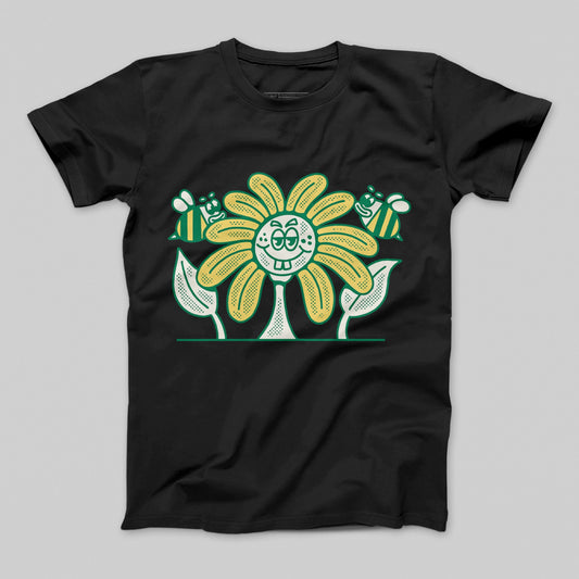 Happy Sunflower and Bees Graphic Tee Shirt