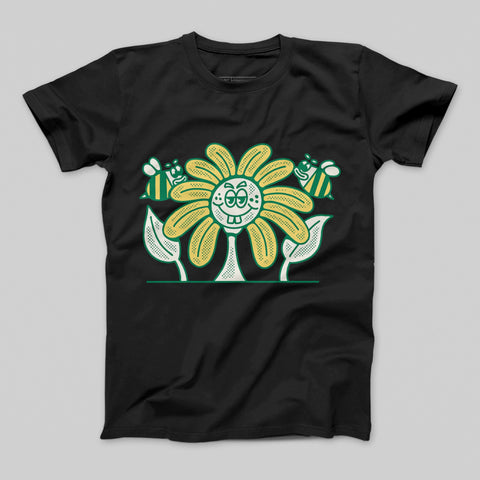 Happy Sunflower and Bees Graphic Tee Shirt