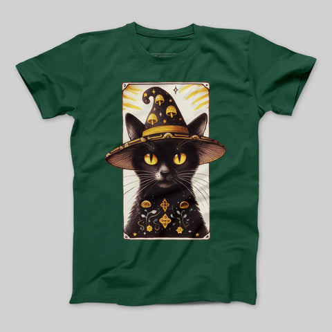 Enchanting Black Cat with Wizard Hat T-Shirt Product