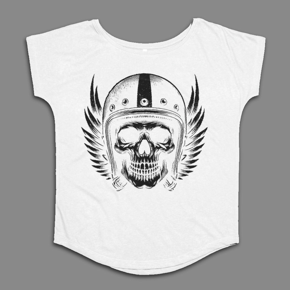 Skull Helmet with Wings Graphic Design Shirt