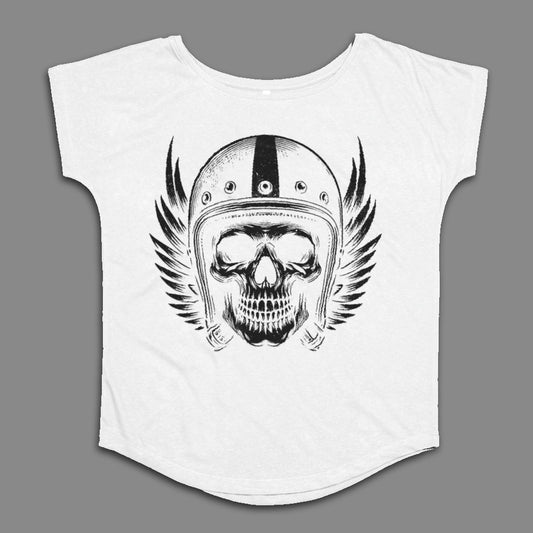 Skull Helmet with Wings Graphic Design Shirt