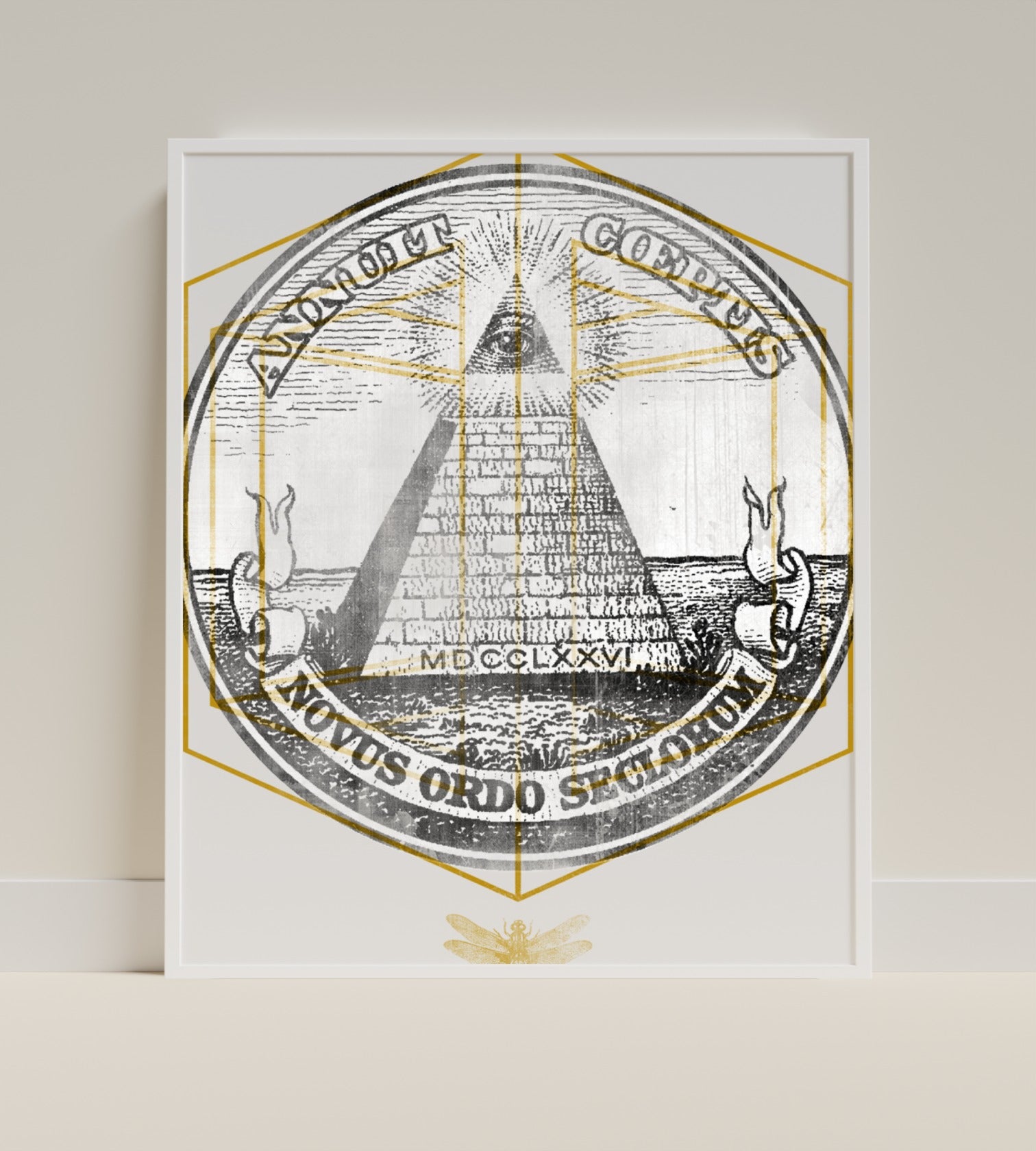 Novus Ordo Seclorum Illuminati Pyramid Artwork Decor