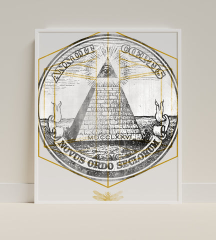 Novus Ordo Seclorum Illuminati Pyramid Artwork Decor
