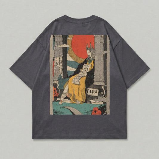 Regal Figure Red Sun Back Graphic NORA Artwork product type
T-Shirt
Graphic Tee
Back Print
Dark Grey
Queen Print
Regal Design
Artistic Shirt
Illustration
Mythical Art
Sun Motif
NORA Design
Streetwear
Casual Top
Unique Print
Oversized
Short Sleeve
Aesthetic Tee
Vintage Style
Unisex Apparel
Crew Neck