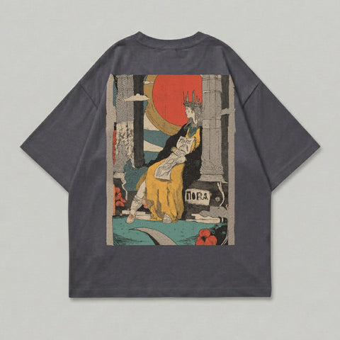Regal Figure Red Sun Back Graphic NORA Artwork product type
T-Shirt
Graphic Tee
Back Print
Dark Grey
Queen Print
Regal Design
Artistic Shirt
Illustration
Mythical Art
Sun Motif
NORA Design
Streetwear
Casual Top
Unique Print
Oversized
Short Sleeve
Aesthetic Tee
Vintage Style
Unisex Apparel
Crew Neck