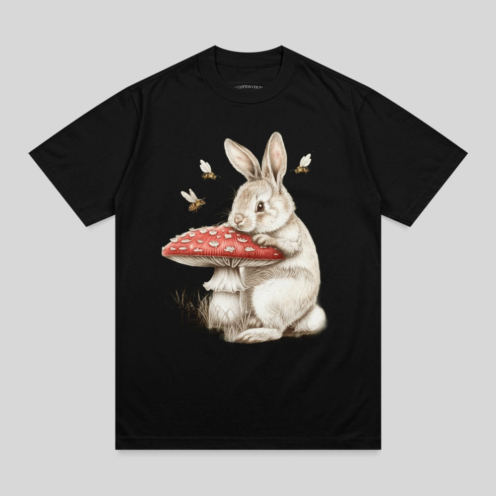White Rabbit Red Mushroom Bees Whimsical Forest Product type