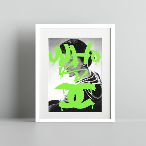 Vibrant Graffiti Style Art With Green Accents print