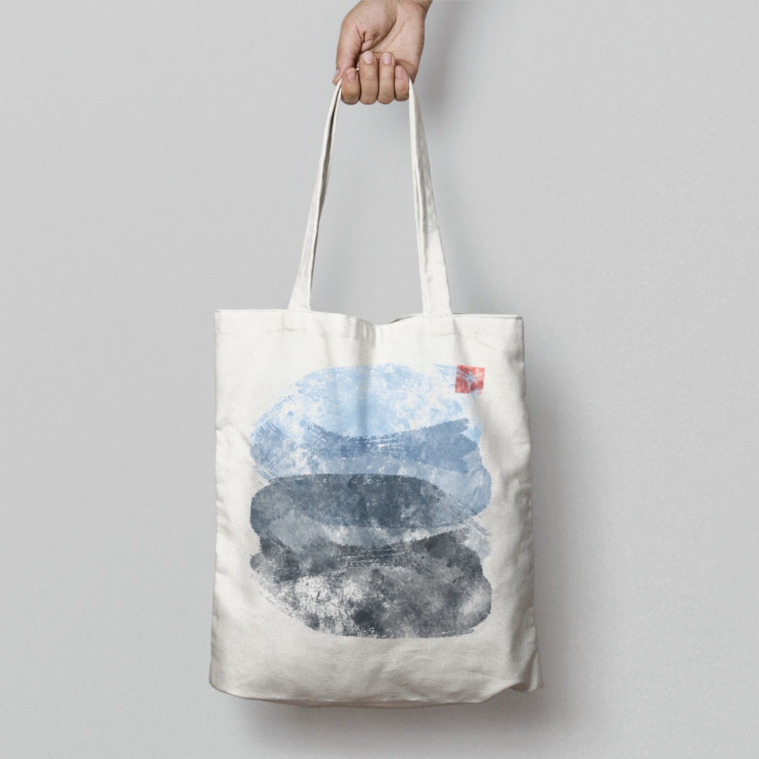 Abstract Mountain and Red Square Tote Bag product