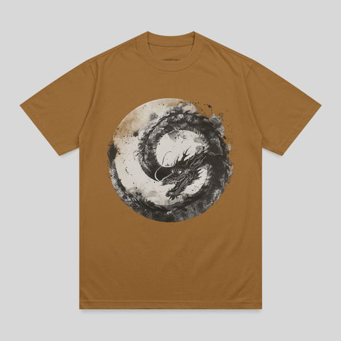 Coiled Dragon Ink Wash Circular Design product type