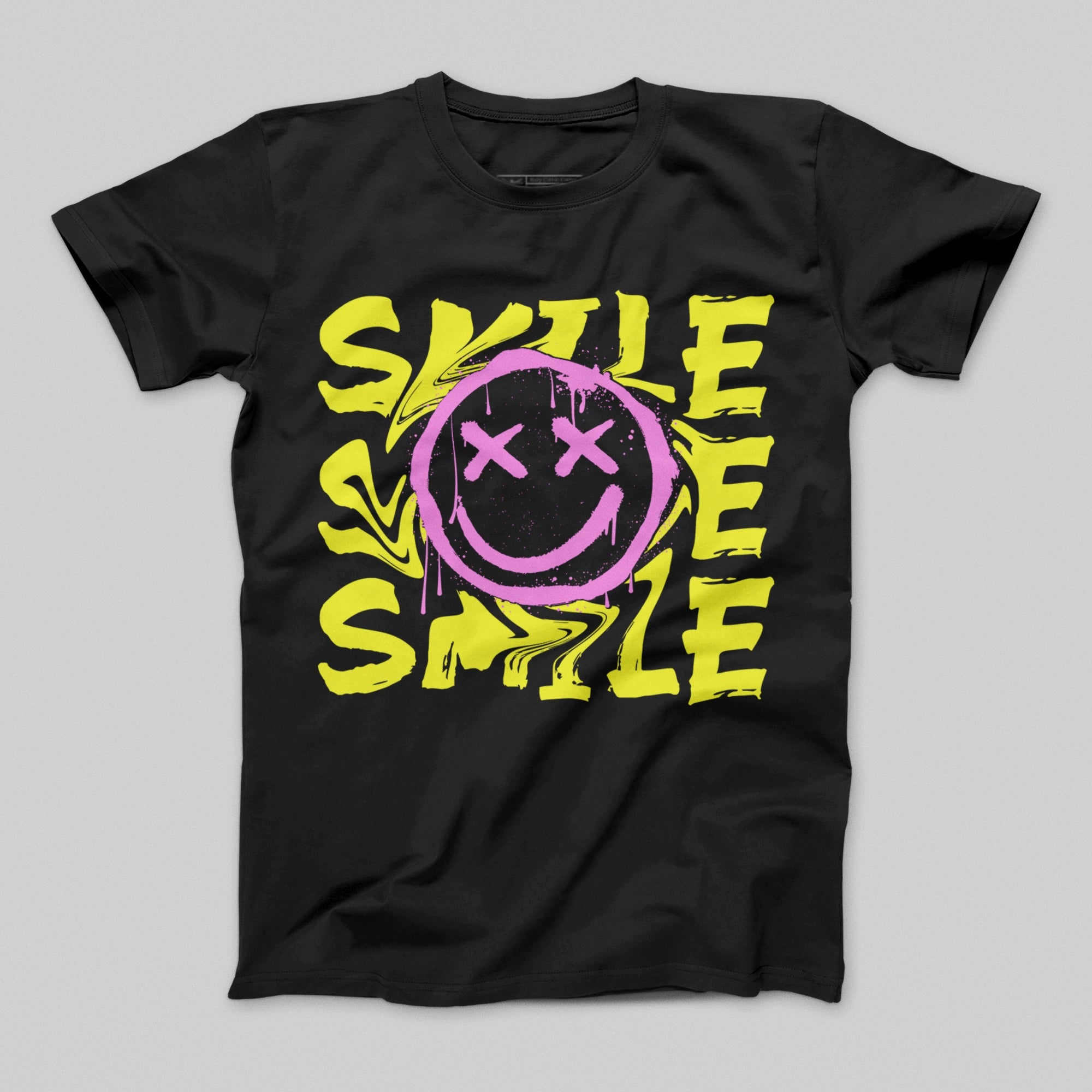 Smile Design T-Shirt with Yellow and Pink Graphics