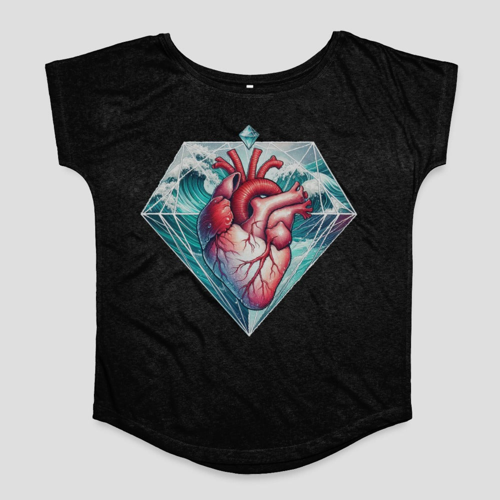 Anatomical Heart and Diamond Design T-Shirt