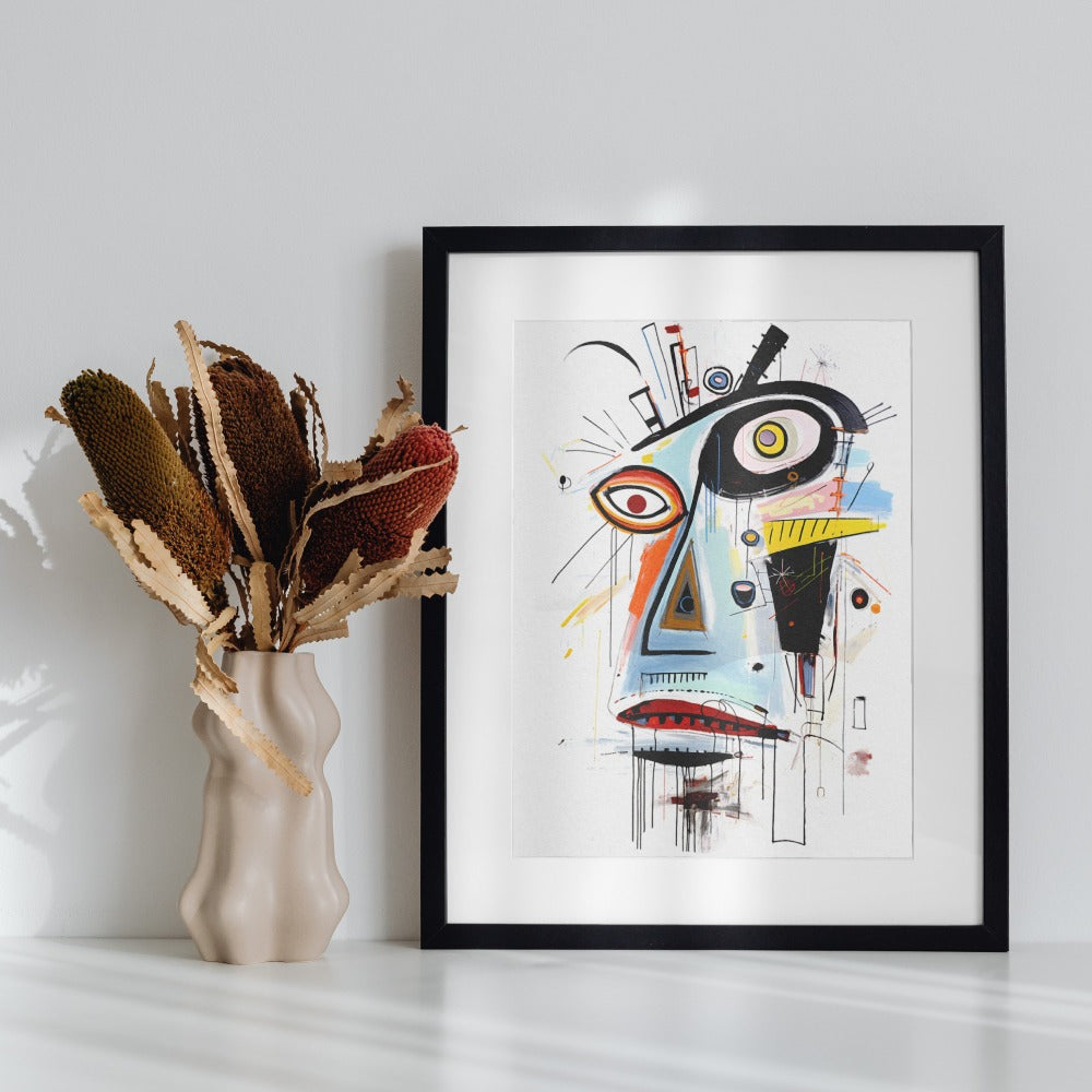 Abstract Colorful Modern Face Art Print Wall Decor