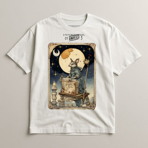 Vintage Mouse Magician Graphic Tee Shirt