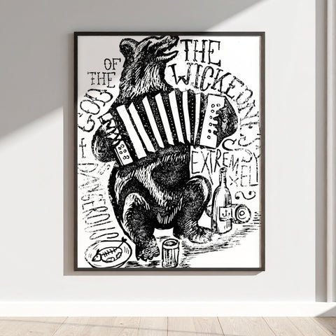The Wicked & Dangerous Bear Playing Accordion Poster